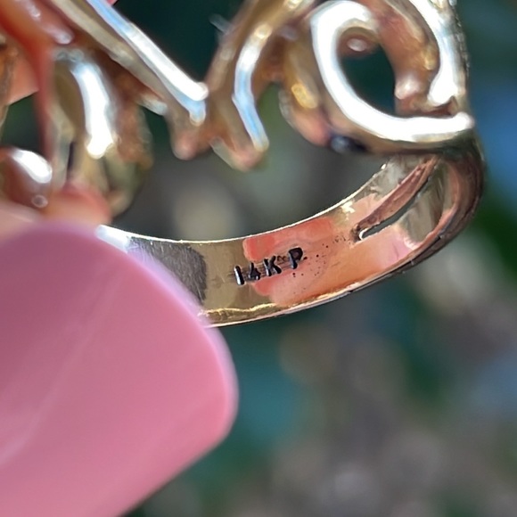 14K Solid Yellow Gold Multiple Heart Ring - Picture 11 of 15